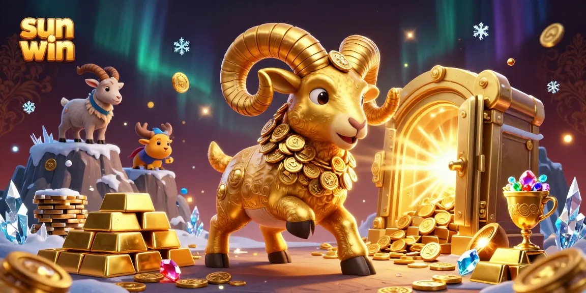 Engage with the sun win experience through an exciting golden ram leap amidst casino treasures.