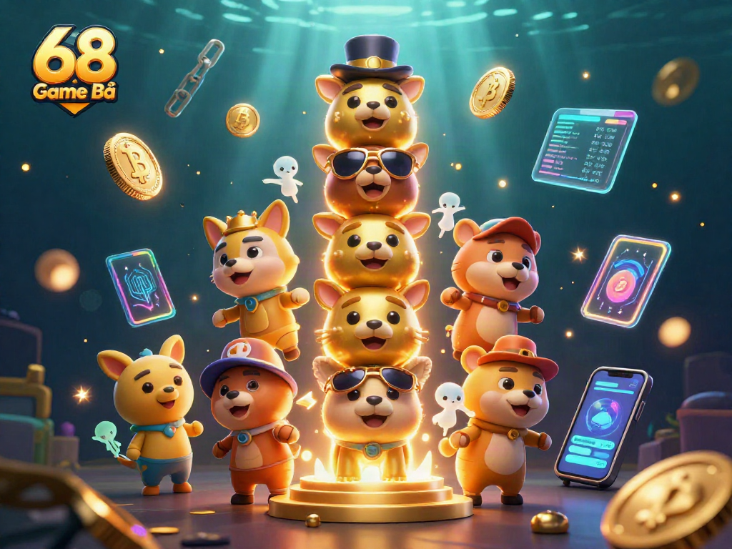 Play with luck in 68 Game Bài, featuring vibrant illustrations and dynamic casino elements.