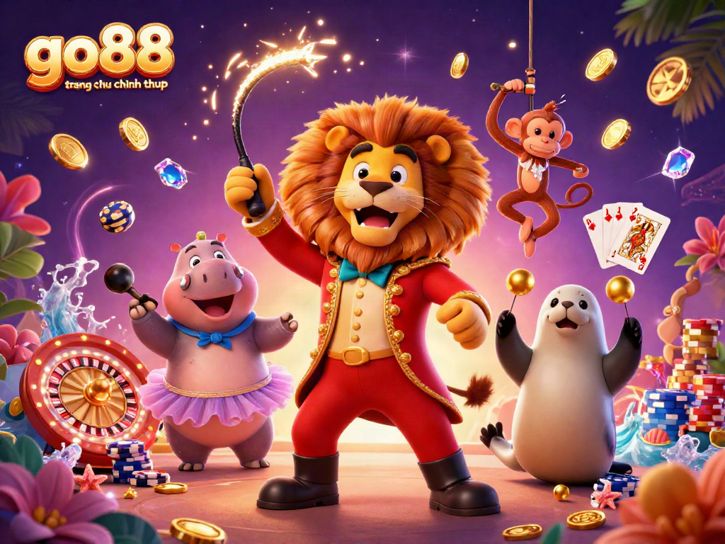 Experience the excitement of go88 trang chu chinh thuc with a vibrant casino scene featuring unique characters and dynamic game elements.