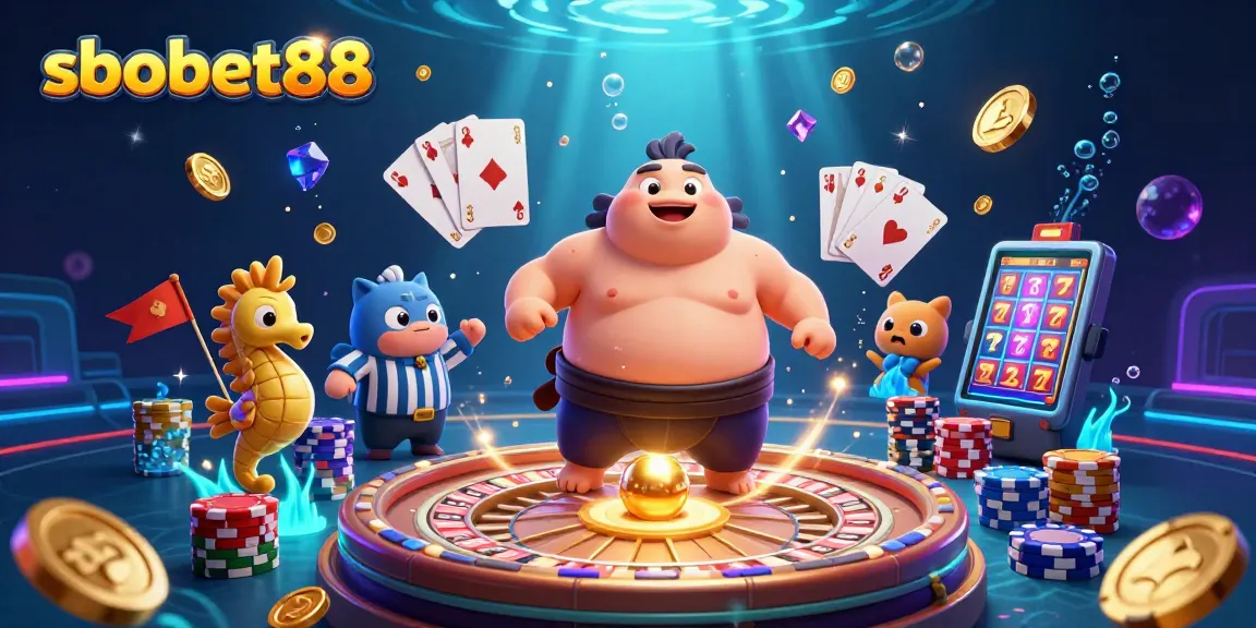 Place your bets with sbobet88 while enjoying a vibrant underwater casino scene.