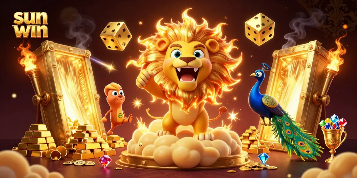 Experience thrilling wins with sun win through this vibrant 3D casino illustration showcasing adventure and excitement.